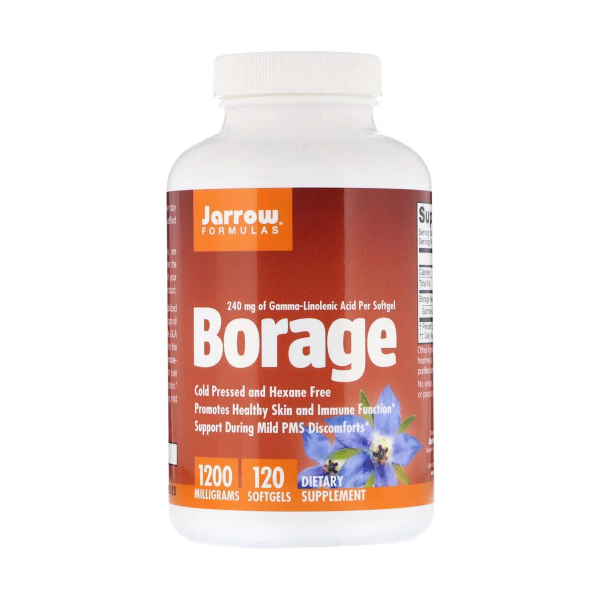 Бурачник (огіркова трава) Jarrow Formulas Borage 1200 мг, 120 желатинових капсул