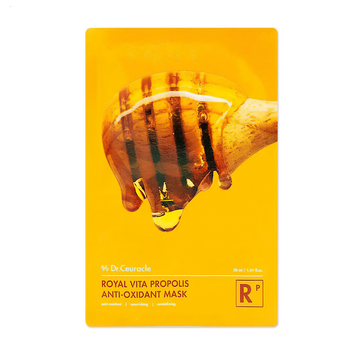 Уцінка! Антиоксидантна тканинна маска для обличчя Dr.Ceuracle Royal Vita Propolis Anti-oxidant Mask з екстрактом прополісу, 30 мл